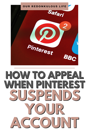 pinterest suspended my account